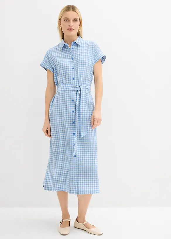 Skjortkl&auml;nning av linnemix, bonprix