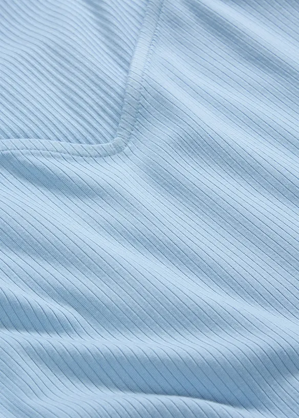 Ribbstickad topp i viskosmix, bonprix