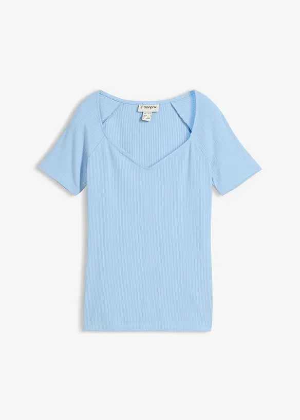 Ribbstickad topp i viskosmix, bonprix