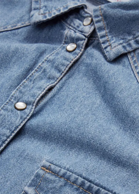 Jeansskjorta med l&aring;nga &auml;rmar, bonprix