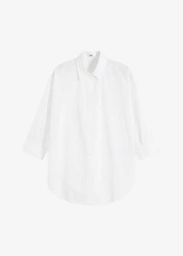 Oversizeskjorta i bomull med 3/4-&auml;rm, bonprix