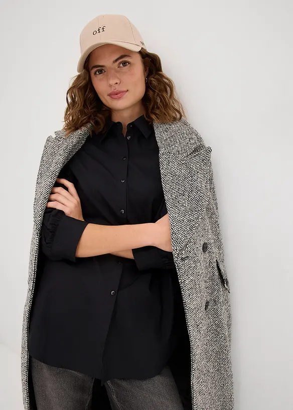 Oversizeskjorta i bomull med 3/4-&auml;rm, bonprix