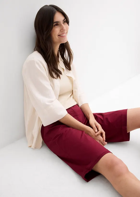 Papertouch-bermudas med bomull och bekv&auml;m midja, bonprix