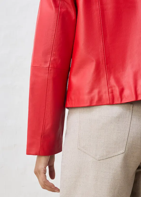 Kort skinnjacka i lammnappa, bonprix