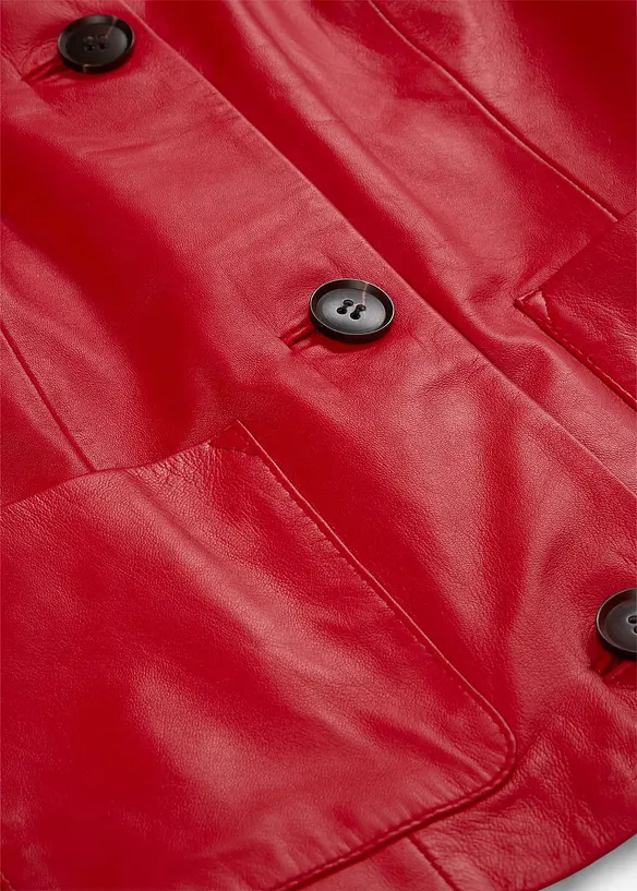 Kort skinnjacka i lammnappa, bonprix