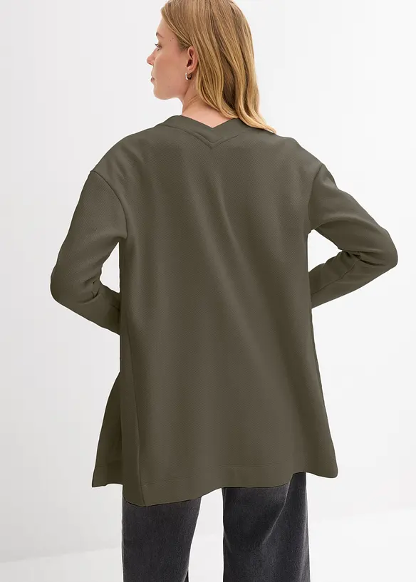 L&aring;ng trik&aring;jacka av mjuk bomullsmix, bonprix