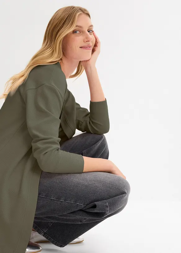 L&aring;ng trik&aring;jacka av mjuk bomullsmix, bonprix