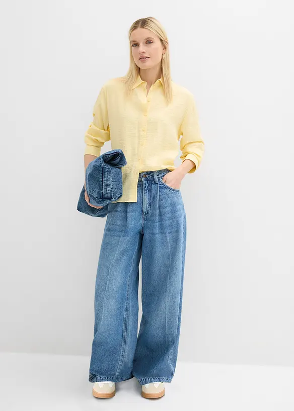 Super Wide Leg Jeans Mid Waist, bonprix