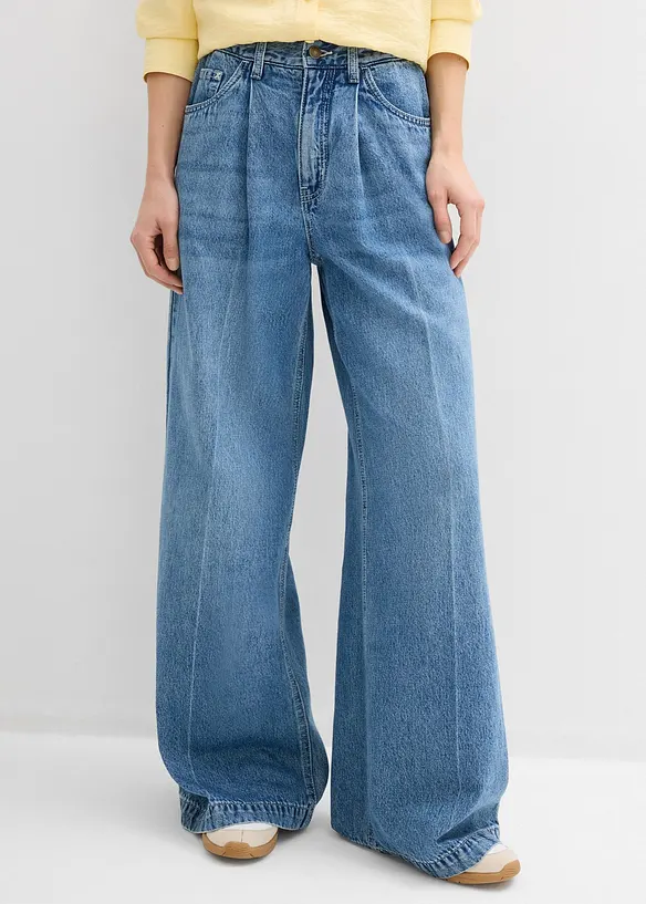 Super Wide Leg Jeans Mid Waist, bonprix