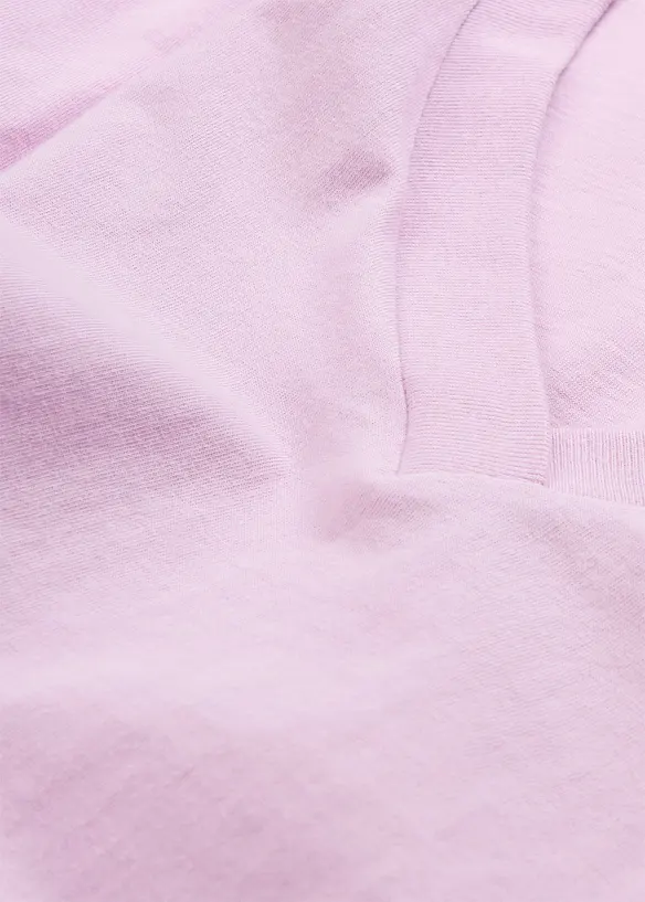 Vid l&aring;ng topp med V-ringning (5-pack), kort&auml;rmad, bonprix