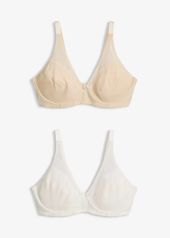 BH med bygel och mesh (2-pack), bonprix