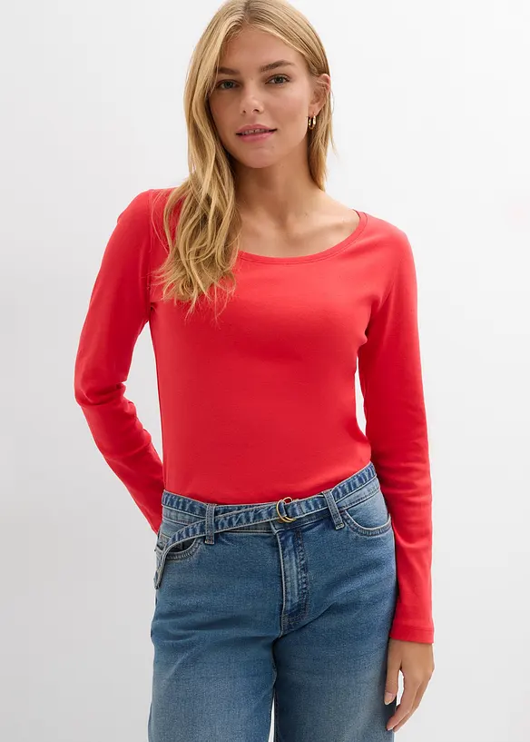 L&aring;ng&auml;rmad topp i ekologisk bomull, bonprix