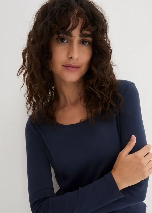 L&aring;ng&auml;rmad topp i ekologisk bomull, bonprix