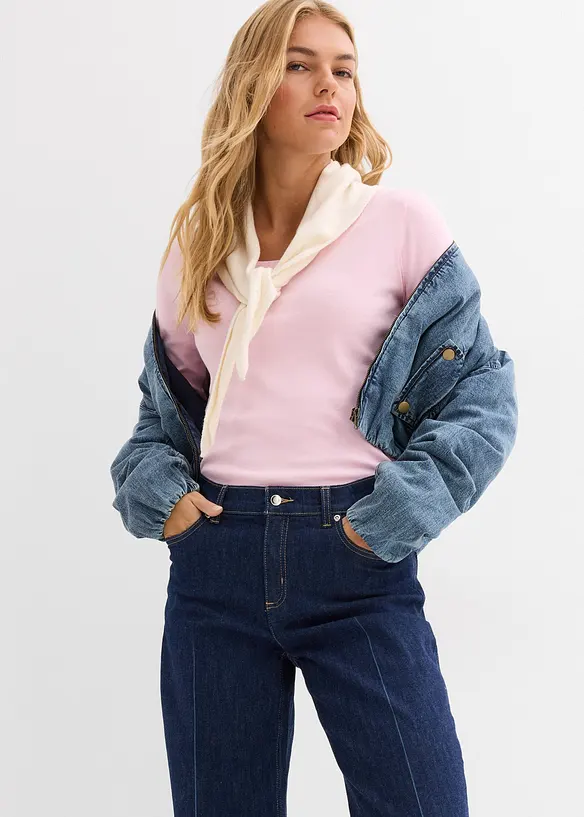 L&aring;ng&auml;rmad topp i ekologisk bomull, bonprix