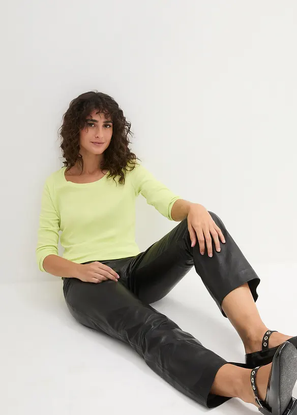 L&aring;ng&auml;rmad topp i ekologisk bomull, bonprix