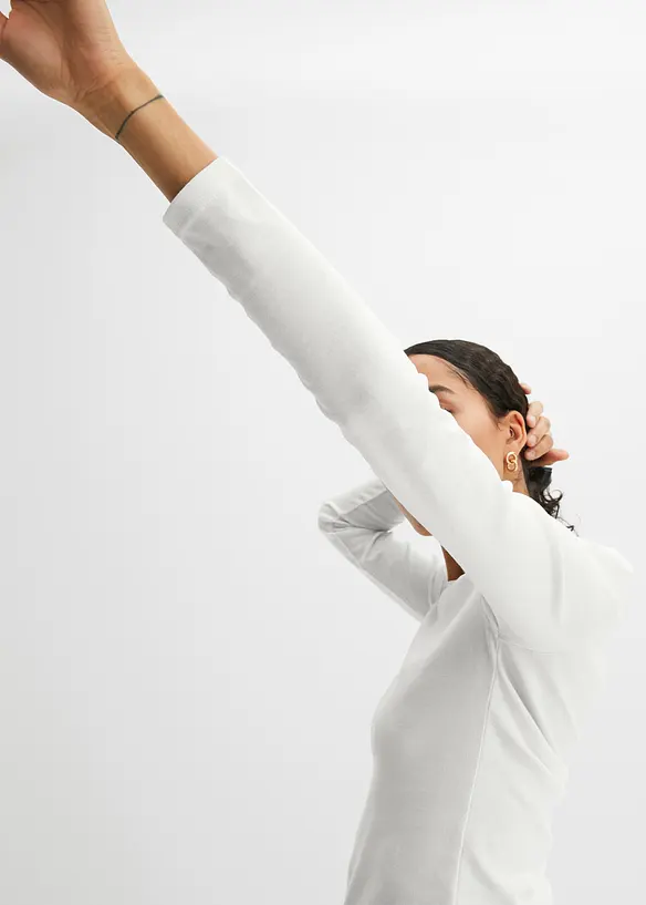 L&aring;ng&auml;rmad topp i ekologisk bomull, bonprix