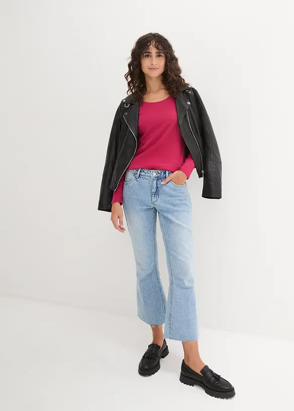 L&aring;ng&auml;rmad topp i ekologisk bomull, bonprix