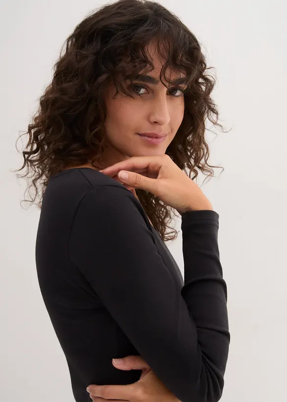 L&aring;ng&auml;rmad topp i ekologisk bomull, bonprix