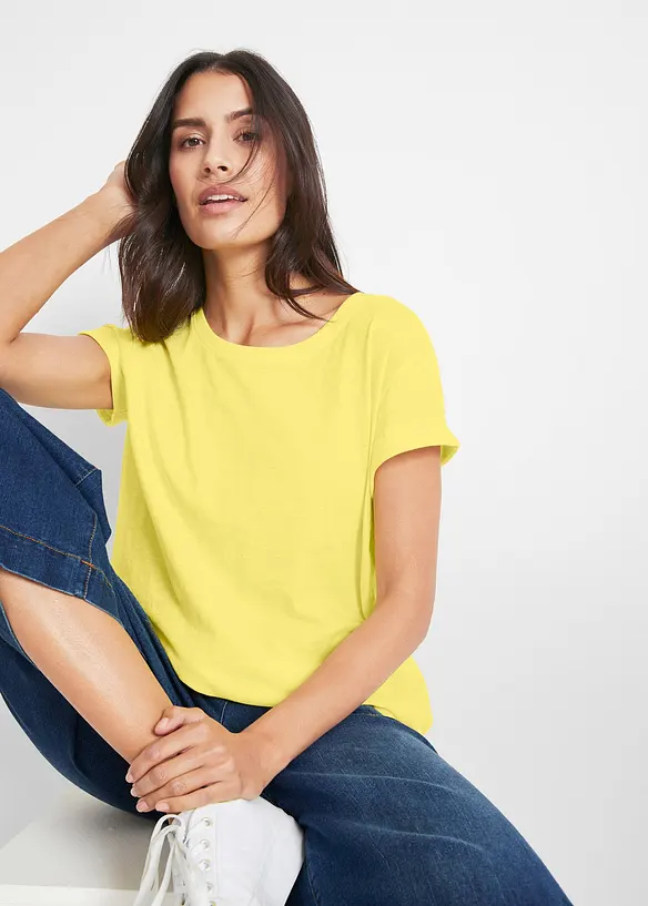 Kort&auml;rmad topp i fyrkantig modell, bonprix