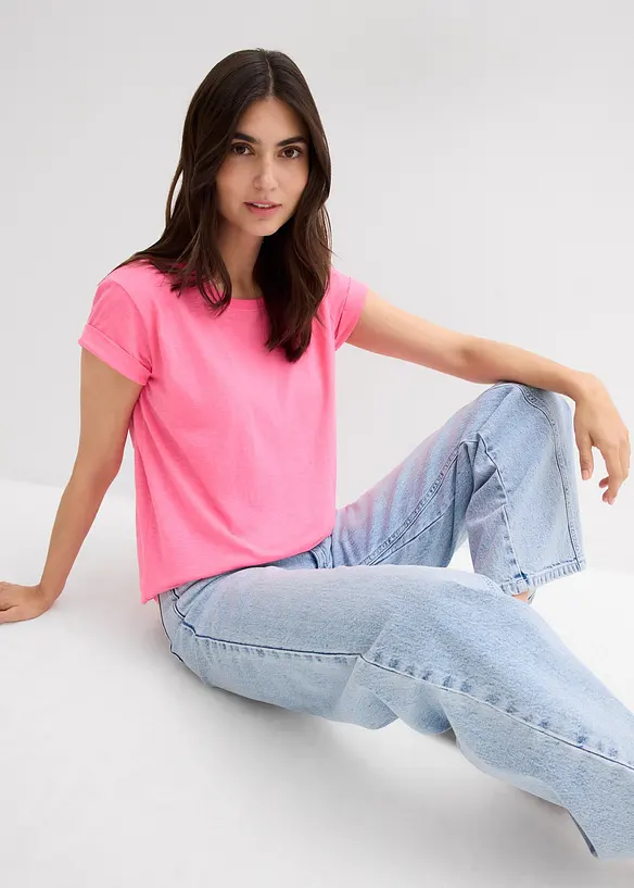 Kort&auml;rmad topp i fyrkantig modell, bonprix