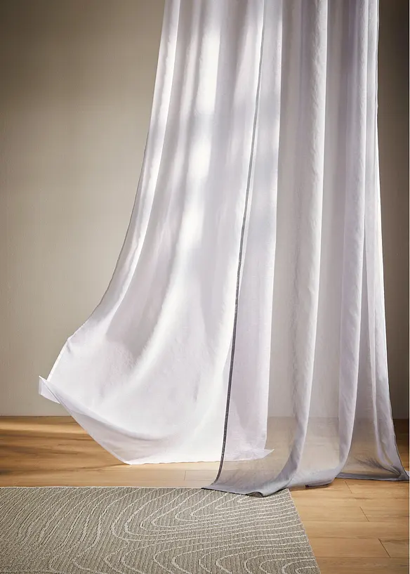 Gardin med l&auml;tt struktur, &auml;ven extral&aring;ng (1-pack), bonprix