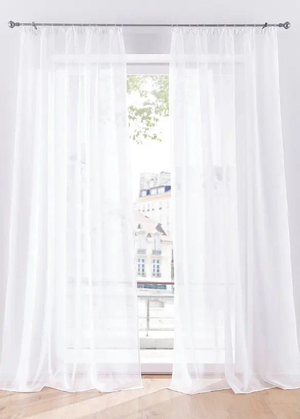 Gardin med l&auml;tt struktur, &auml;ven extral&aring;ng (1-pack), bonprix