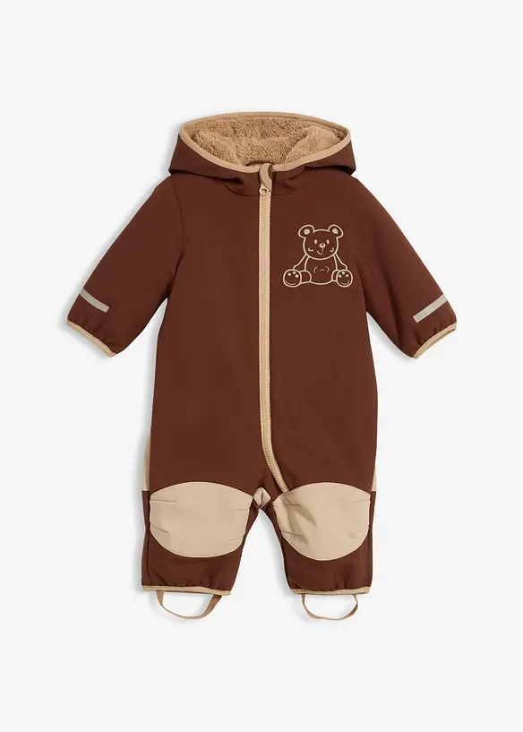Overall i softshell med teddyfleece och huva, bonprix