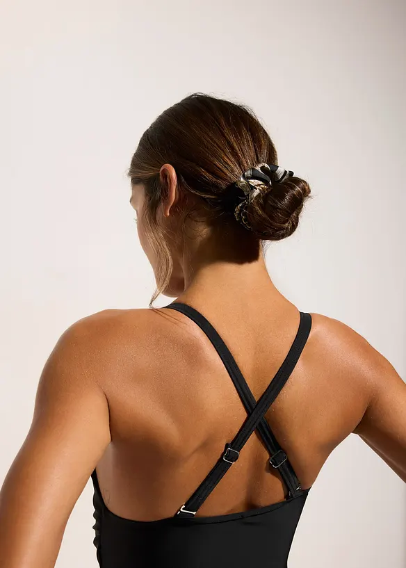 Baddr&auml;kt med ena axeln bar och volang, bonprix