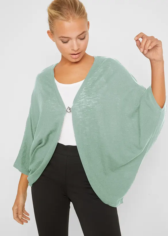 Finstickad cardigan av bomull, bonprix