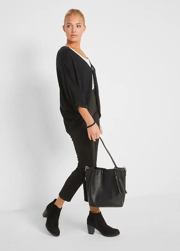 Finstickad cardigan av bomull, bonprix