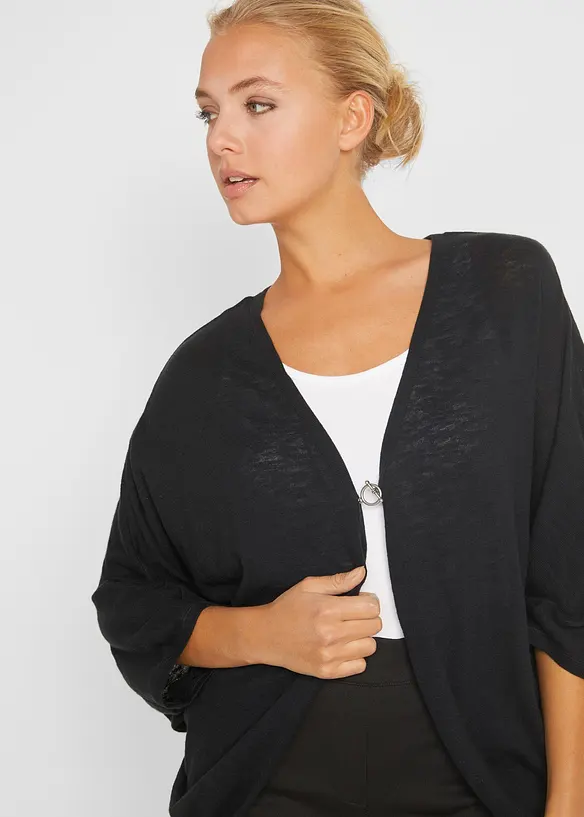 Finstickad cardigan av bomull, bonprix