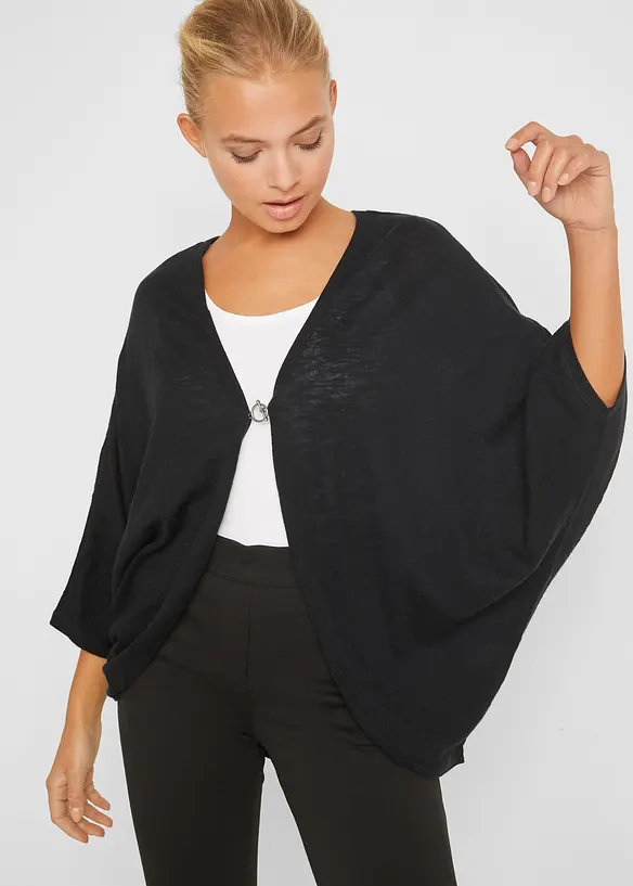 Finstickad cardigan av bomull, bonprix