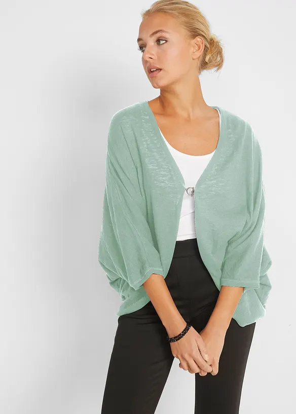 Finstickad cardigan av bomull, bonprix