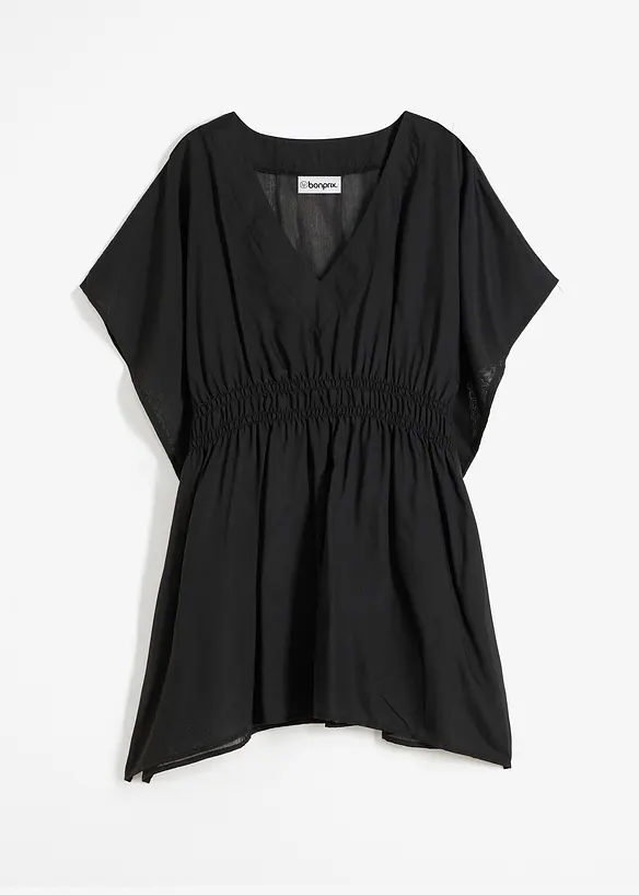 Transparent strandtunika med V-ringning, bonprix