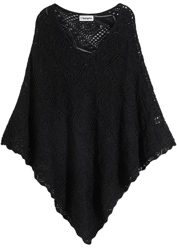 Poncho med virkad look, bonprix