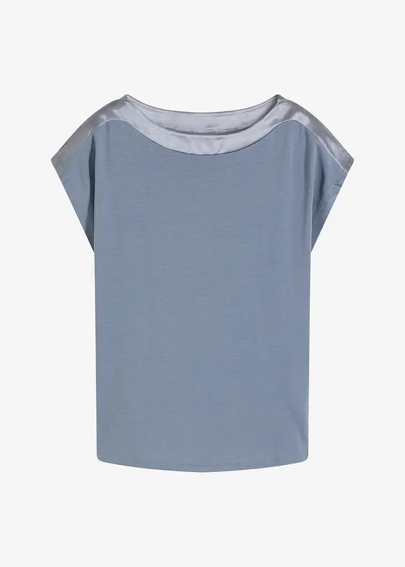 Topp med satindetaljer p&aring; axlarna, bonprix