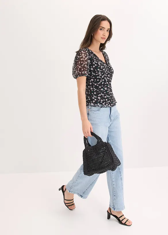 Jeans med vida ben, High Waist, bonprix