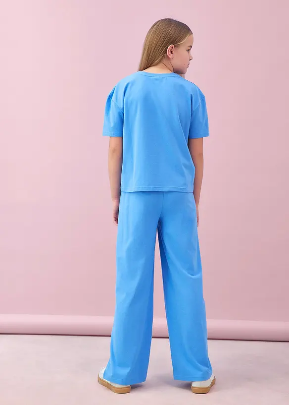 T-shirt och jerseybyxa i elastisk bomullsmix (2 delar), bonprix