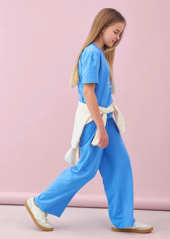 T-shirt och jerseybyxa i elastisk bomullsmix (2 delar), bonprix