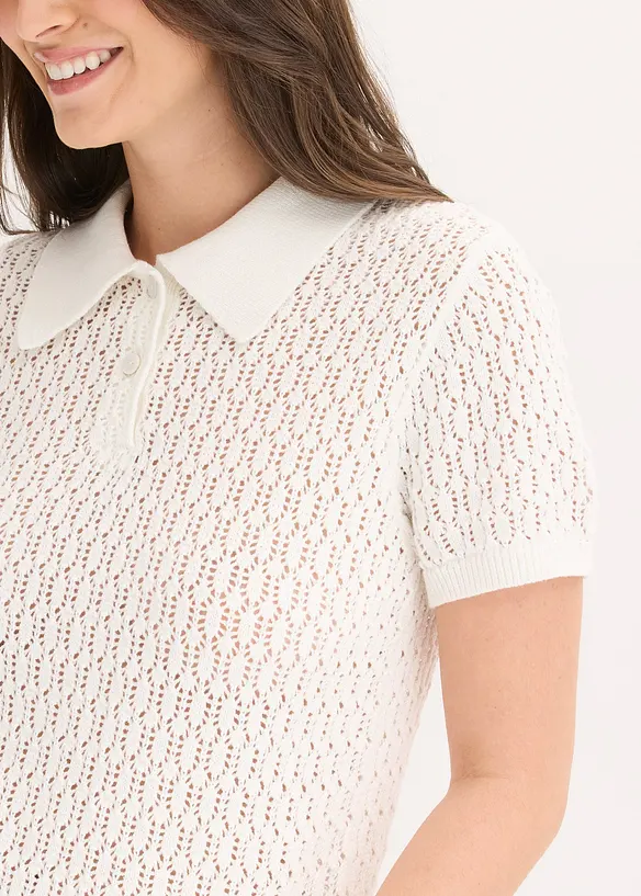 H&aring;lm&ouml;nstrad tr&ouml;ja i bomull, bonprix