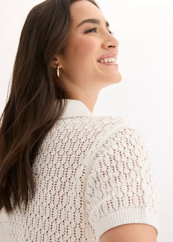 H&aring;lm&ouml;nstrad tr&ouml;ja i bomull, bonprix