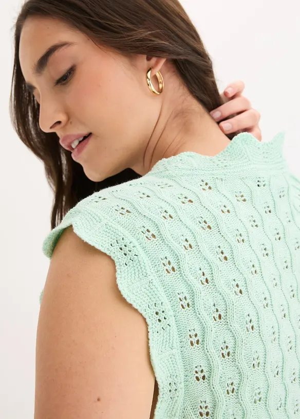 Stickat linne av ren bomull, bonprix