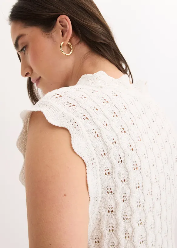 Stickat linne av ren bomull, bonprix