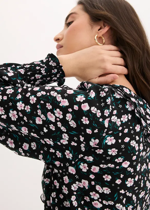 Blus i fintr&aring;dig viskos, bonprix