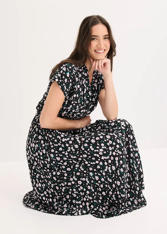 Skjortkl&auml;nning av viskos med mjukt fall, bonprix