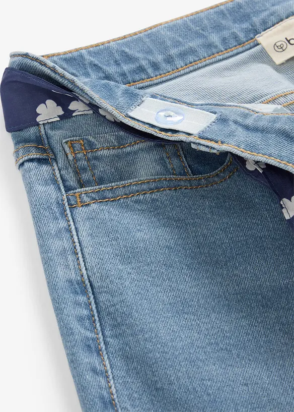 Flared Jeans Mid Waist, med knytsk&auml;rp (set i 2 delar), bonprix