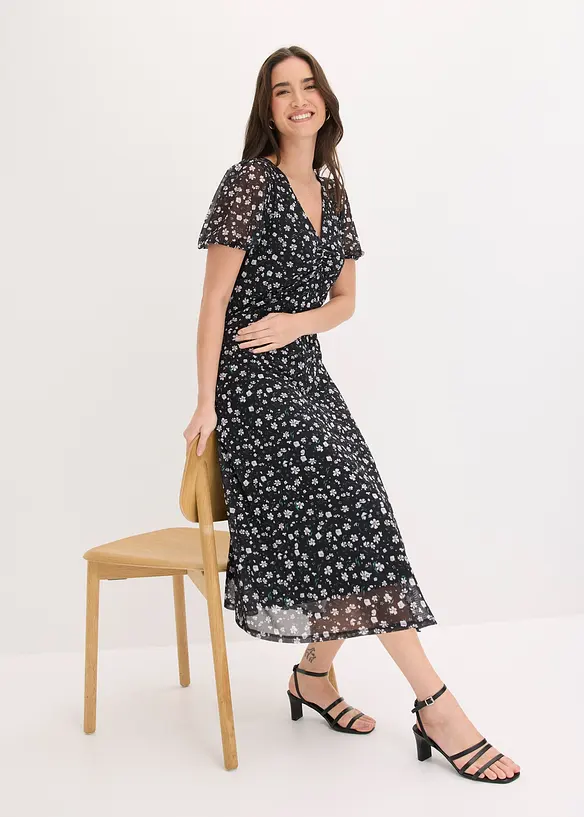 Jerseykl&auml;nning av tunn mesh, bonprix