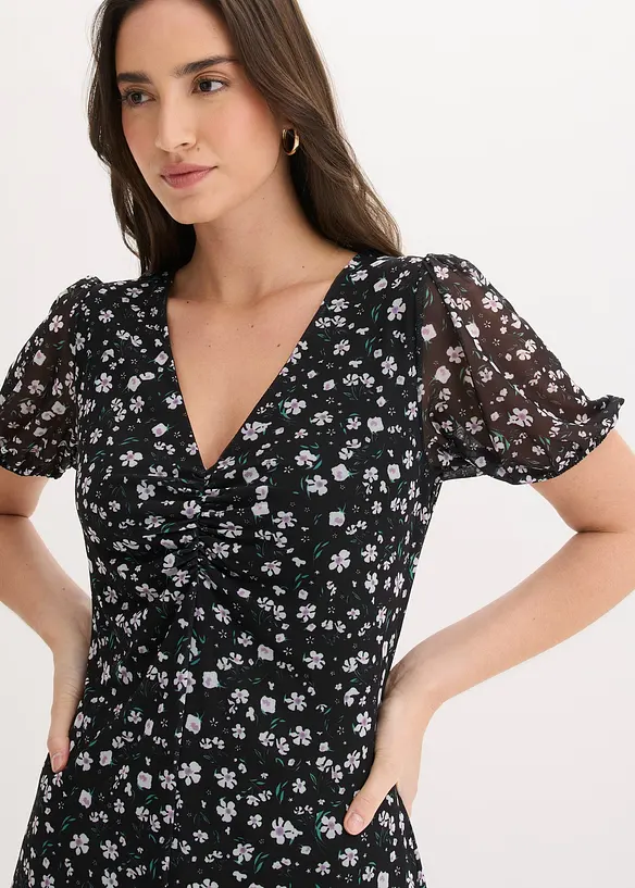 Jerseykl&auml;nning av tunn mesh, bonprix