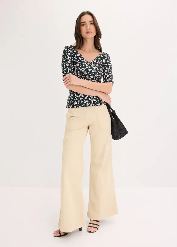 Topp i elastisk bomullsmix, bonprix