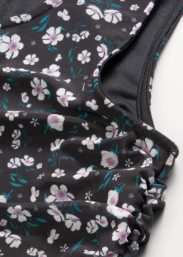 Minikl&auml;nning med insv&auml;ngd midja av tunn mesh, bonprix